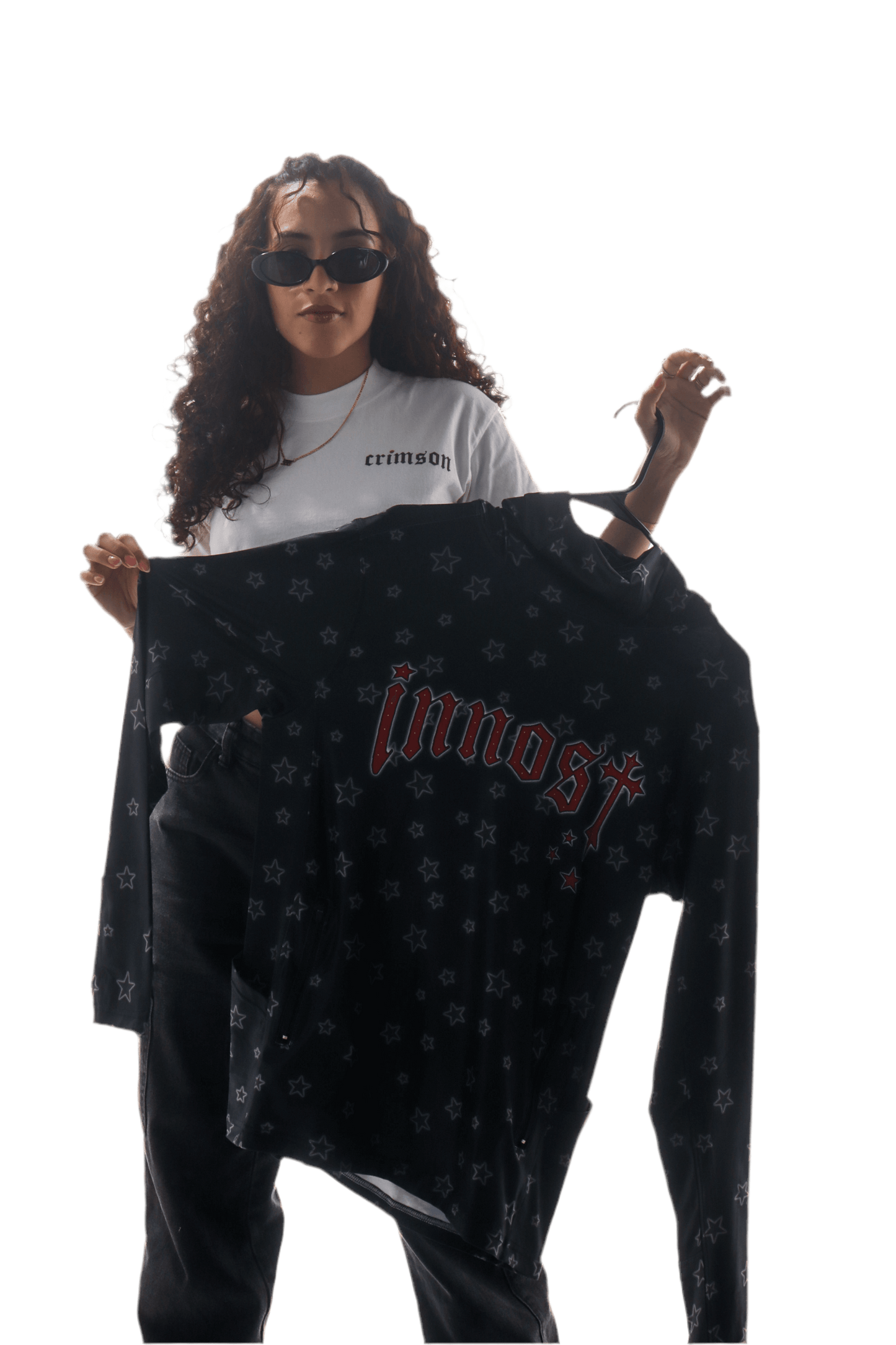 Black Long-Sleeve t – Bold 'Almost' text design with unique star details, perfect for layering and making a statement in any season