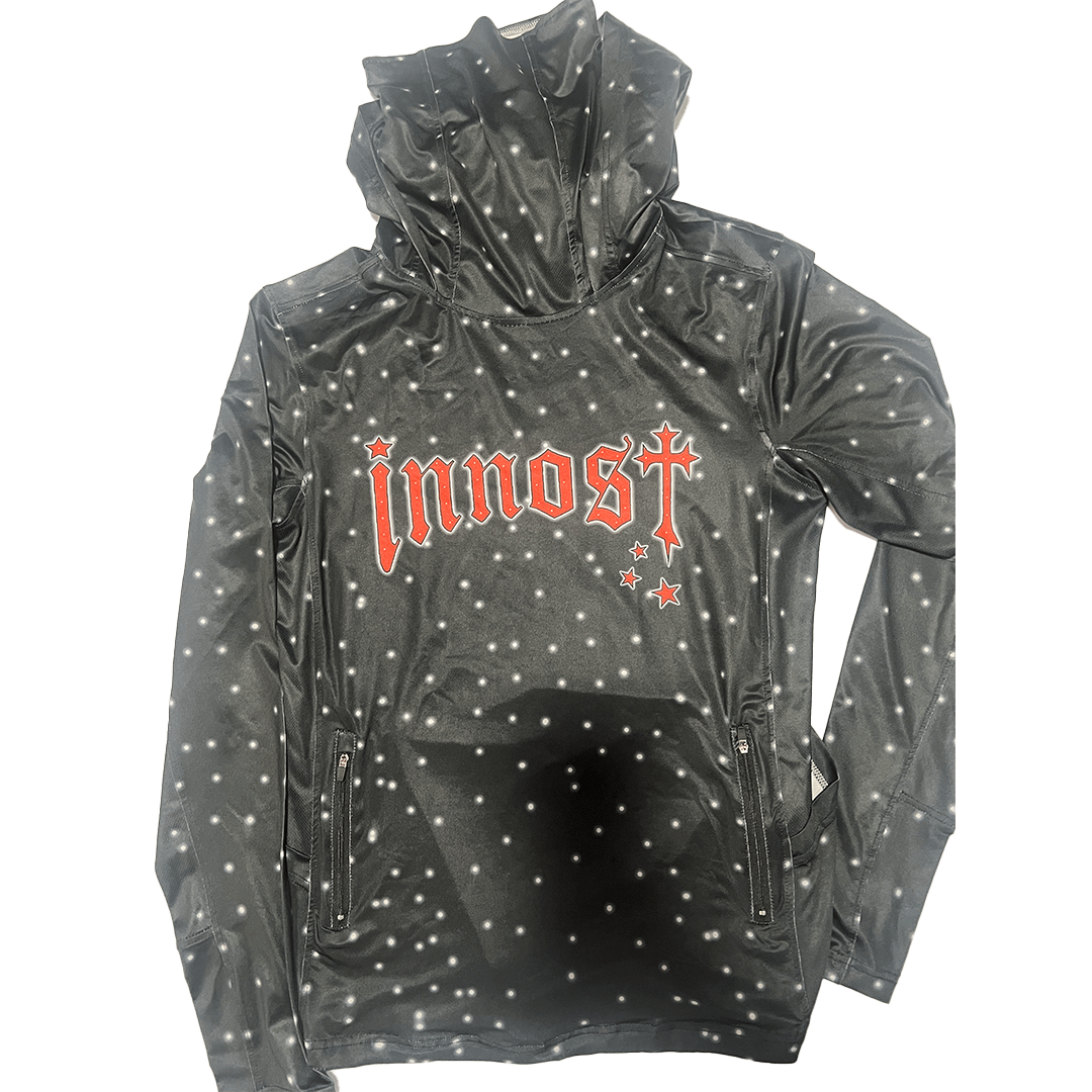 Summer Galaxi - Moon Dust hoodie with starry pattern, unisex design, UPF 50+ sun protection, and quick-dry technology.