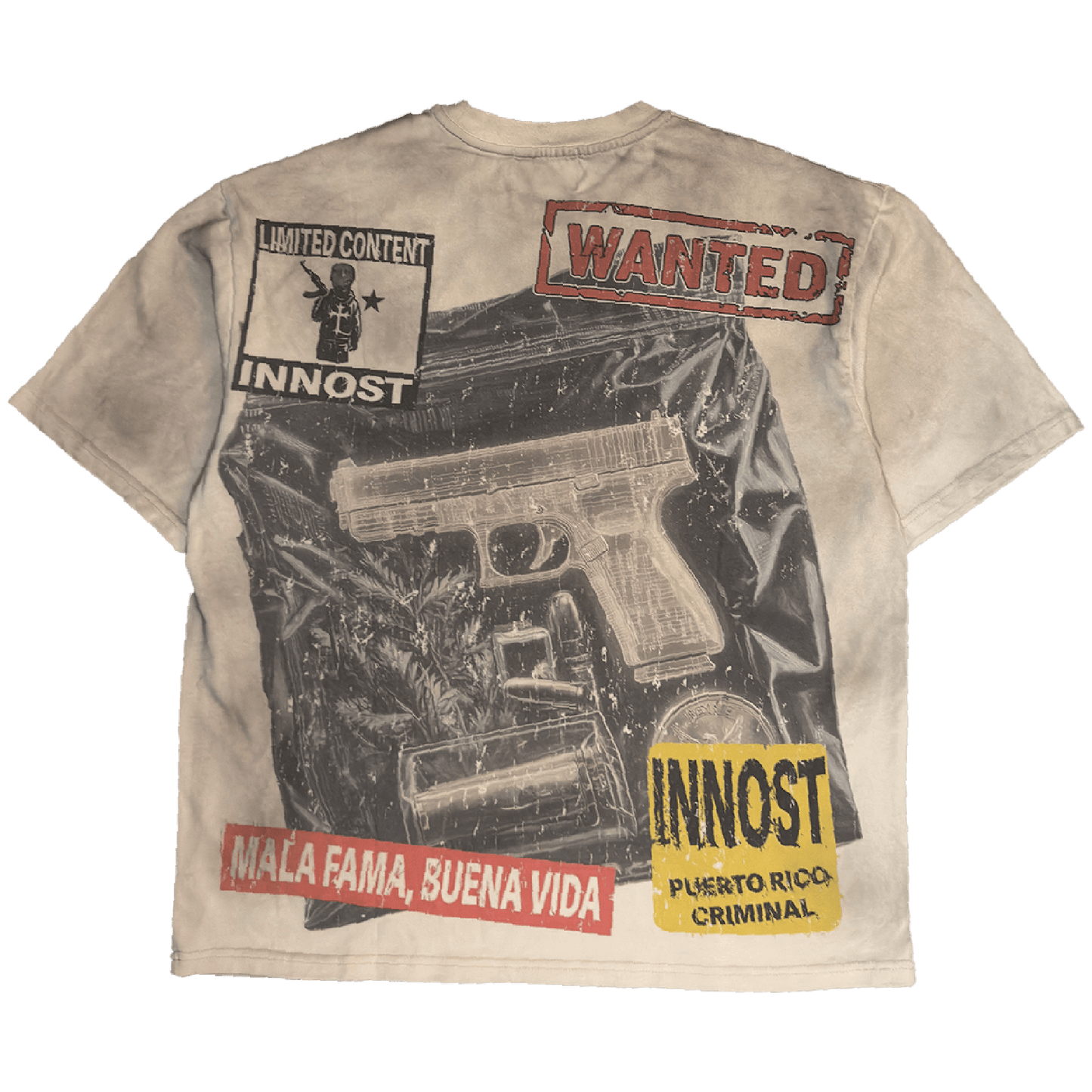 Wanted shirt back graphic by INNOST
