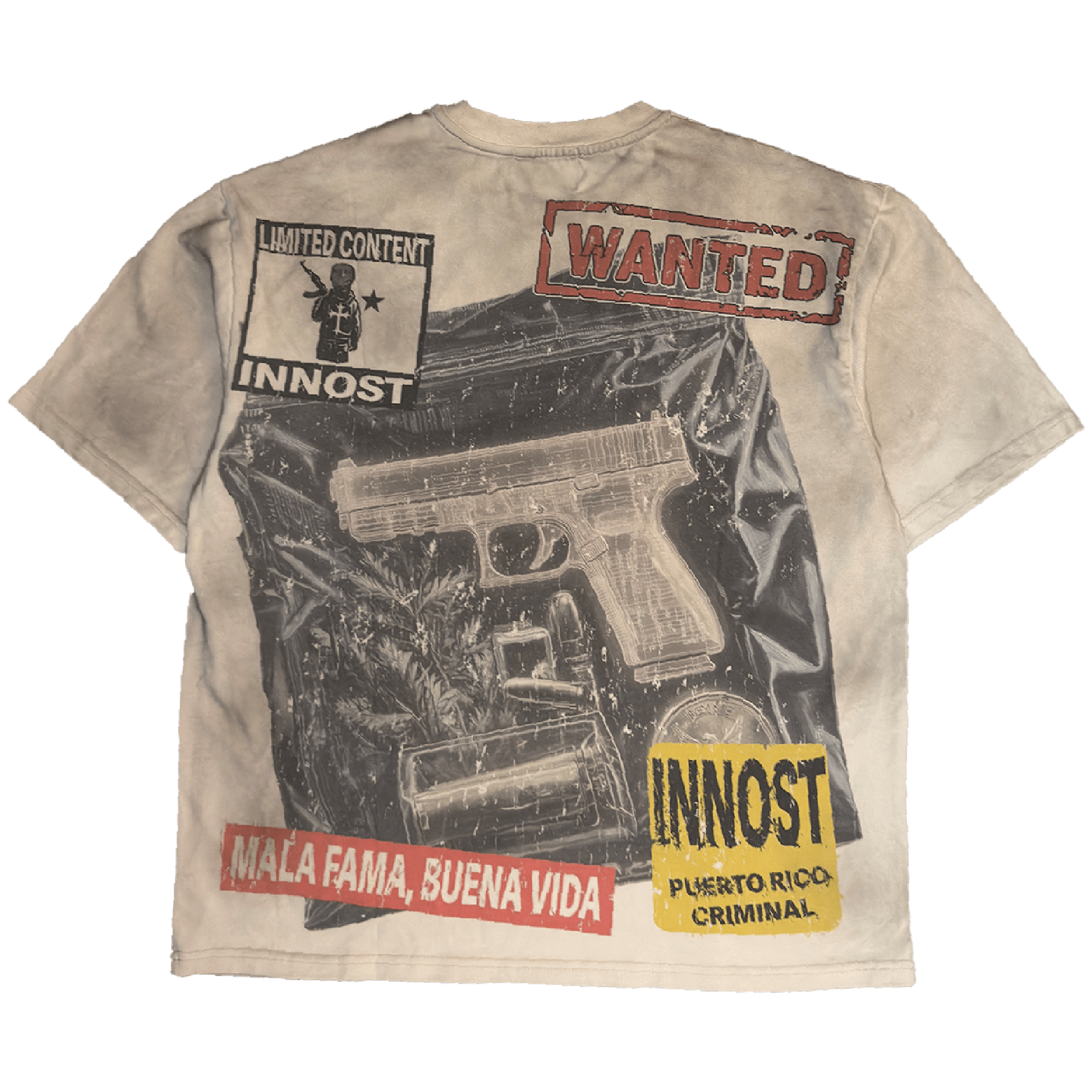 Wanted shirt back graphic by INNOST